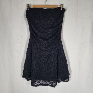 Cosmic Aura Black Lace Strapless Mini Dress Whimsigoth Fairycore Womens XL